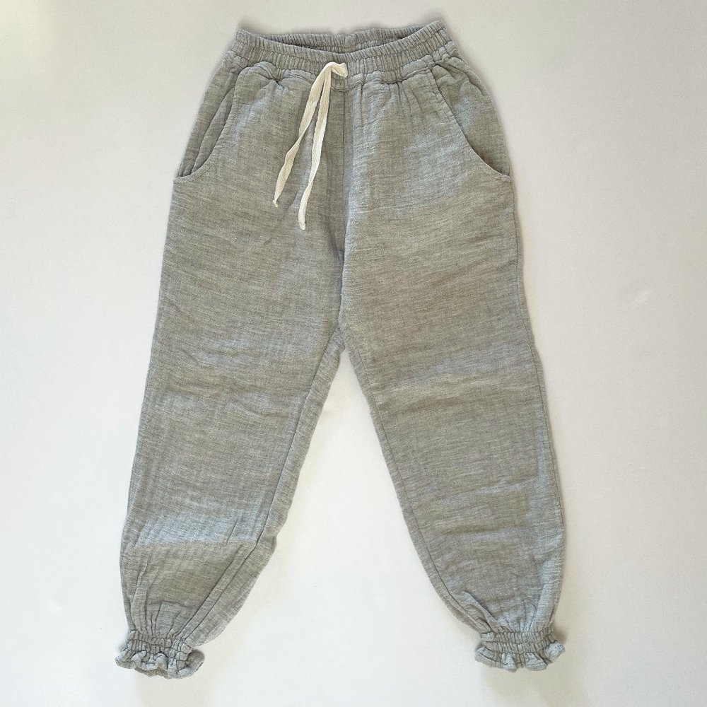 Olivier London Cotton Muslin "Harper Trouser" Pants, Gray, 5-6 years